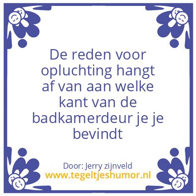 Tegeltje: Opluchting