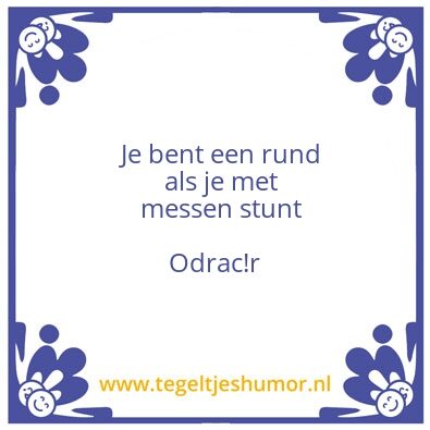 Tegeltje: rund met mes