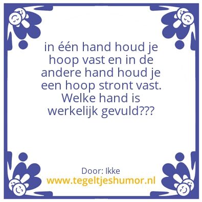 Tegeltje: Een hand vol hoop
