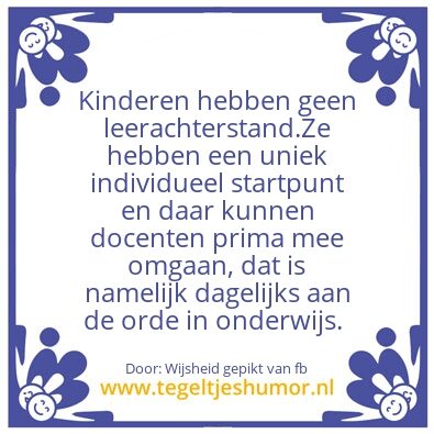 Tegeltje: Elke kind uniek!