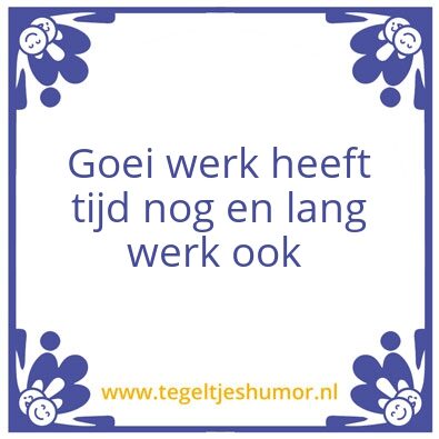 Tegeltje: Vakman