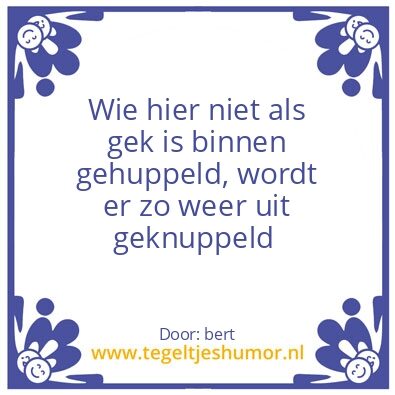 Tegeltje: gek