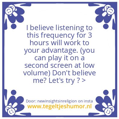 Tegeltje: 100% Pure Schumann Resonance