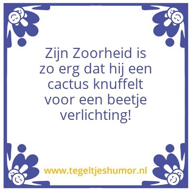 Tegeltje: Meneer Zoor
