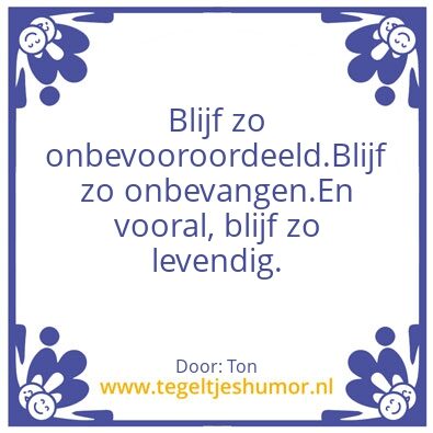 Tegeltje: Blijf