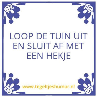 Tegeltje: Tuin