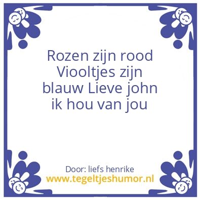 Tegeltje: lieve john