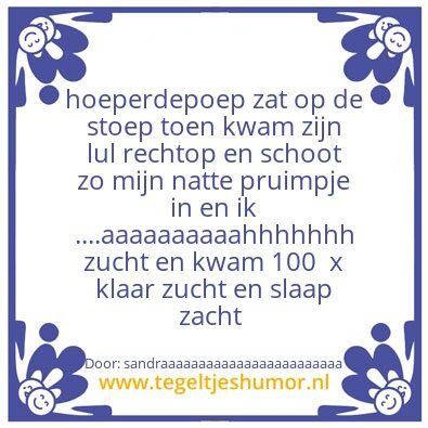 Tegeltje: kutje