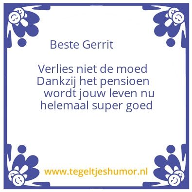 Tegeltje: Beste Gerrit