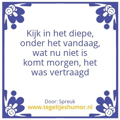 Tegeltje: Sta open