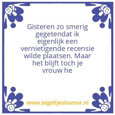 Tegeltje: Recensie