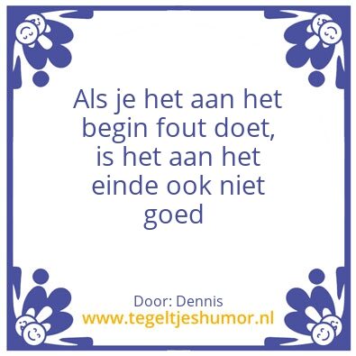 Tegeltje: niet goed