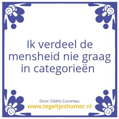 Tegeltje: Mensheid