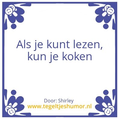 Tegeltje: Leren koken