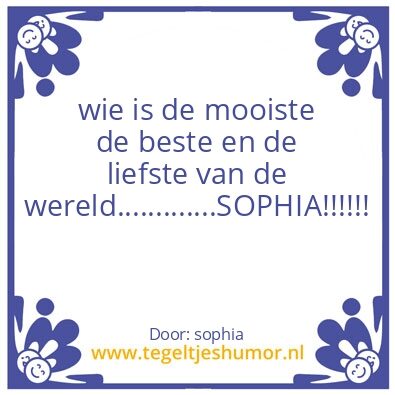 Tegeltje: sophia