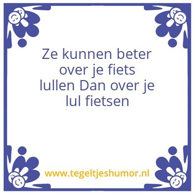 Tegeltje: fietsen