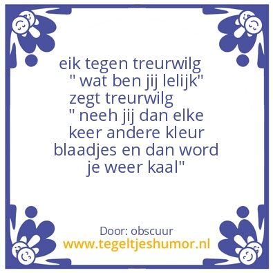 Tegeltje: treur boom