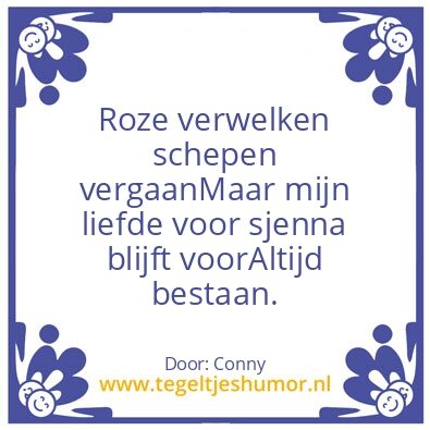 Tegeltje: Sjenna