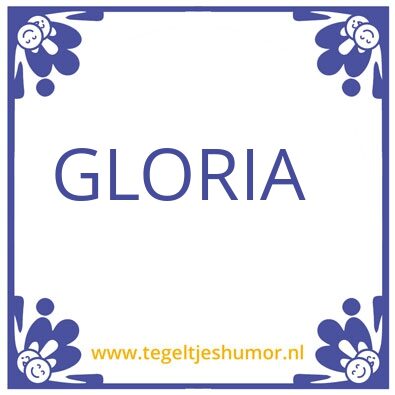 Tegeltje: Gloria