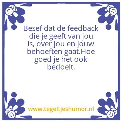 Tegeltje: Feedback geven