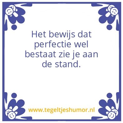 Tegeltje: Perfectie