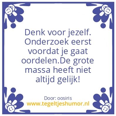 Tegeltje: Denk!