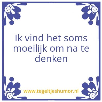 Tegeltje: Nadenken
