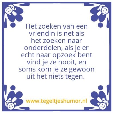 Tegeltje: Vriendin