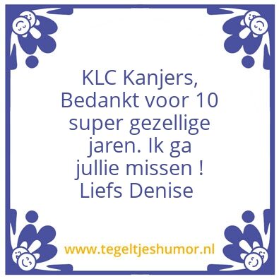 Tegeltje: Bedankt