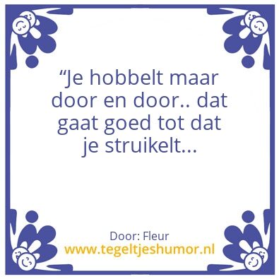 Tegeltje: Struikelen