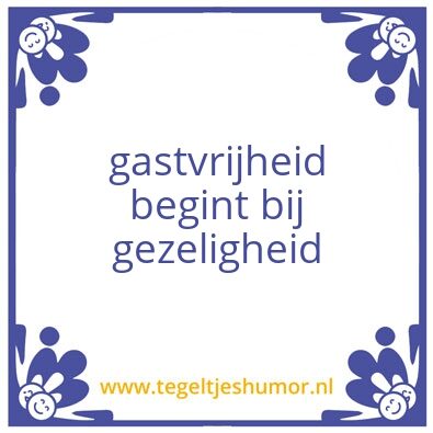 Tegeltje: gastvrijheid