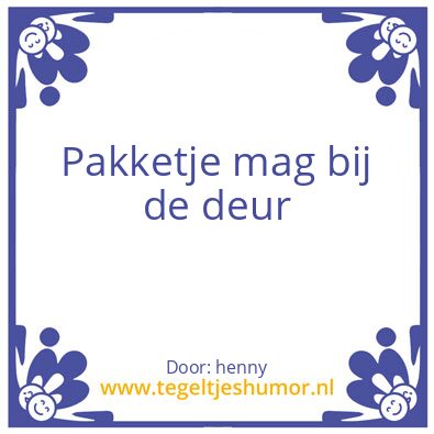 Tegeltje: pakketje