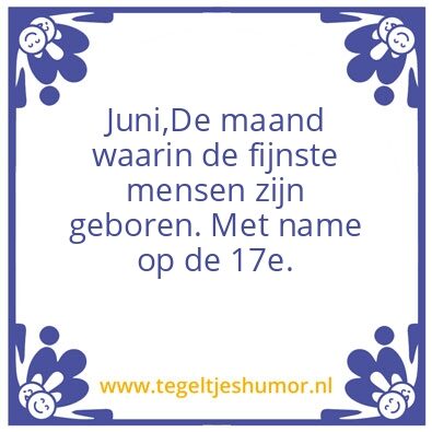 Tegeltje: Juni
