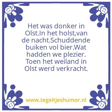 Tegeltje: In het Olst van de nacht