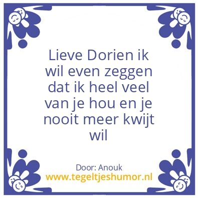 Tegeltje: Lieve Dorien