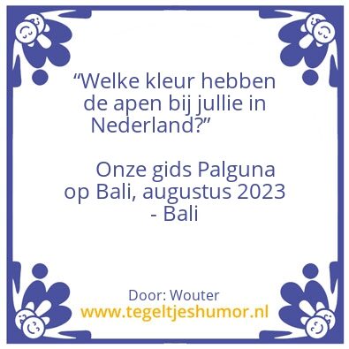 Tegeltje: onze gids in bali