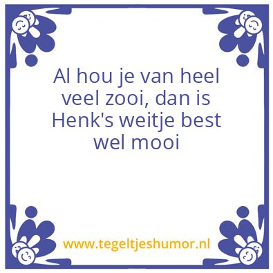 Tegeltje: Henkie