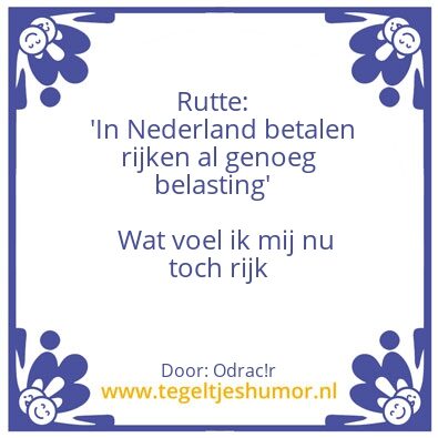 Tegeltje: Rijk betegeld