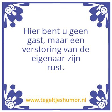 Tegeltje: Ongastvrijheid