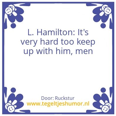 Tegeltje: Lewis Hamilton