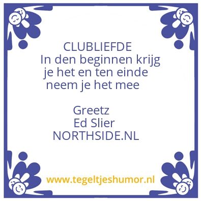 Tegeltje: CLUBLIEFDE