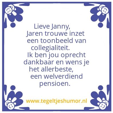 Tegeltje: janny