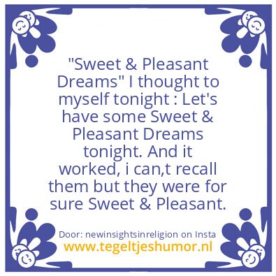 Tegeltje: “Sweet & Pleasant Dreams”