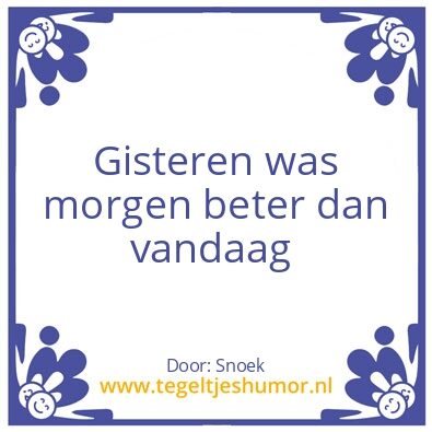 Tegeltje: Morgen