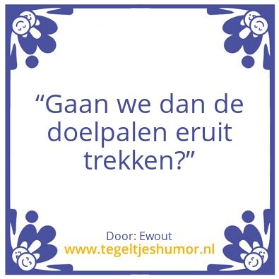 Tegeltje: Doelpalen