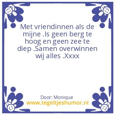 Tegeltje: Vriendinnen