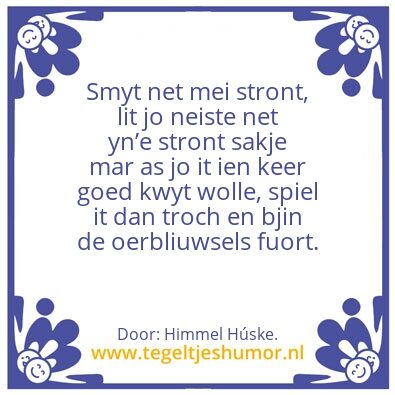 Tegeltje: Net mei stront â€¦