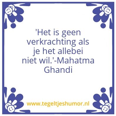 Tegeltje: Niet wil