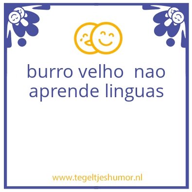 Tegeltje: burro velho