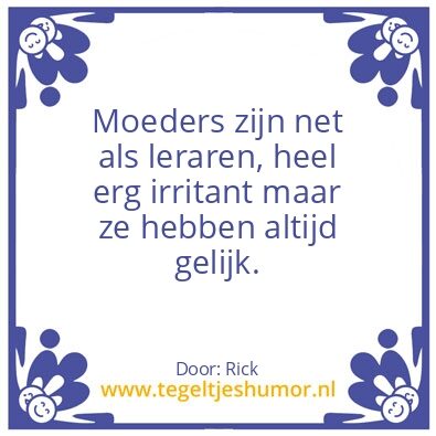 Tegeltje: leraren